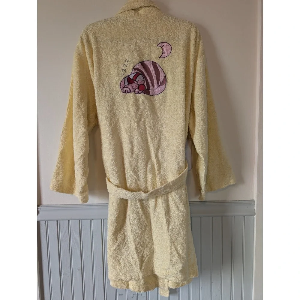 Vintage Y2K Xhilaration Bath Robe Girls L/XL Butter Yellow Kidcore Cat Terry